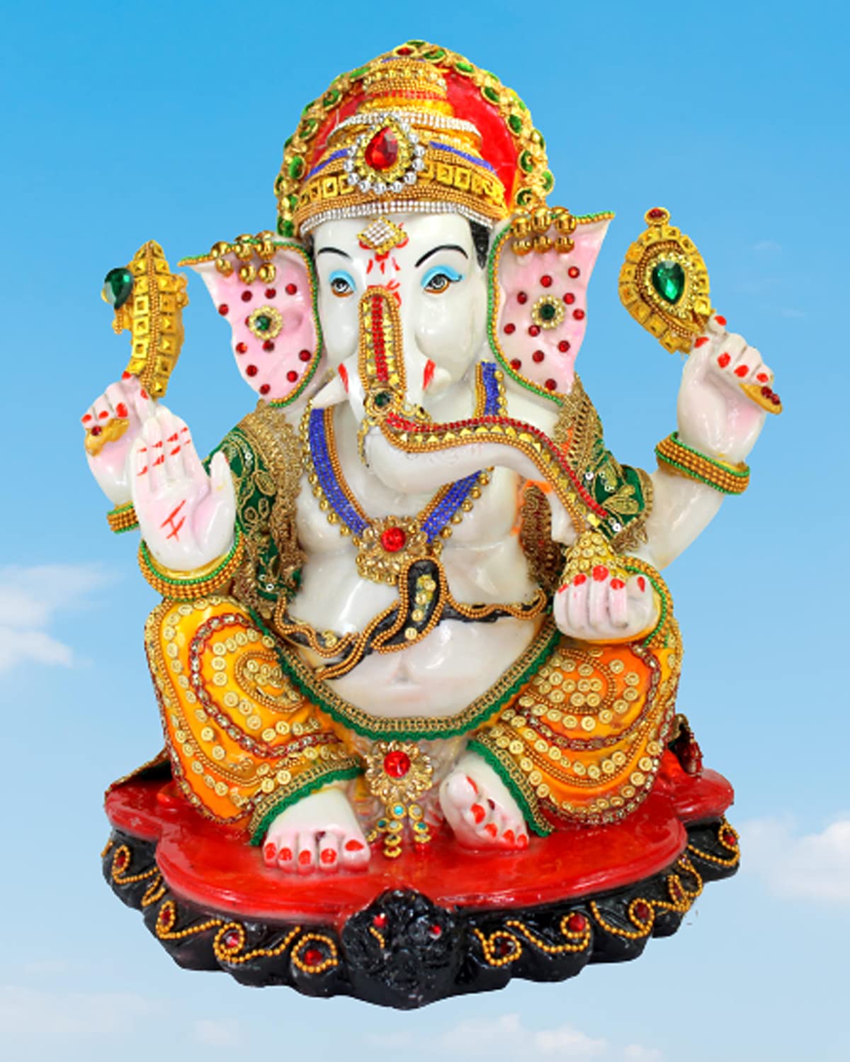 eSplanade Resin Ganesh Ganesha Ganpati Murti Idol Statue Sculpture (13") | Pooja Idols | Home Decor