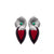 Binnis wardrobe contemporary red ruby stone kundan beautiful round shaped drop earring