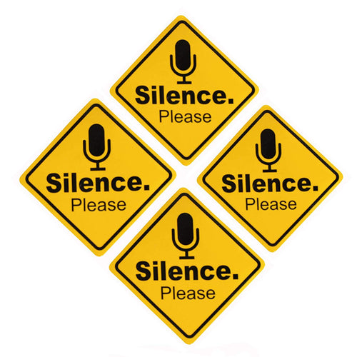 eSplanade Silence Please Sign Sticker Decal - Easy to Mount Weather Resistant Long Lasting Ink (Size -5.5
