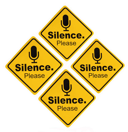 eSplanade Silence Please Sign Sticker Decal - Easy to Mount Weather Resistant Long Lasting Ink (Size -5.5"x5.5")