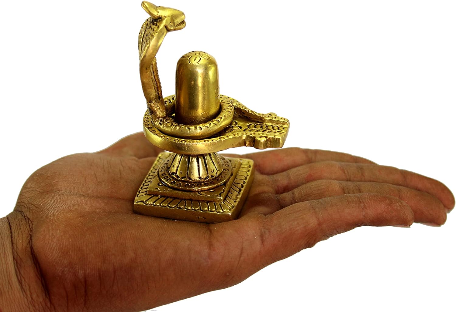 eSplanade Brass Shiv Ling Shiva Lingam with Sheshnaag Statue Idol Murti for home temple and Pooja - Available in 2 Designs