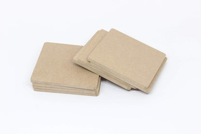 IVEI MDF DIY Coasters Wood Sheet Craft -MDF Plain Wooden Coasters Square Shaped Blank Cutouts for Painting Wooden Sheet Craft, Decoupage, Resin Art Work & Decoration - Set of 12 (4in X 4in)