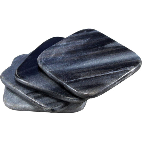 StonKraft Kleo Natural Stone Sculpted Coffee Tea Beer Coasters Set