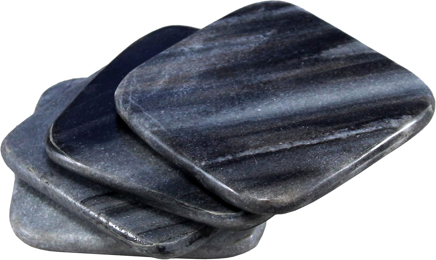 StonKraft Kleo Natural Stone Sculpted Coffee Tea Beer Coasters Set