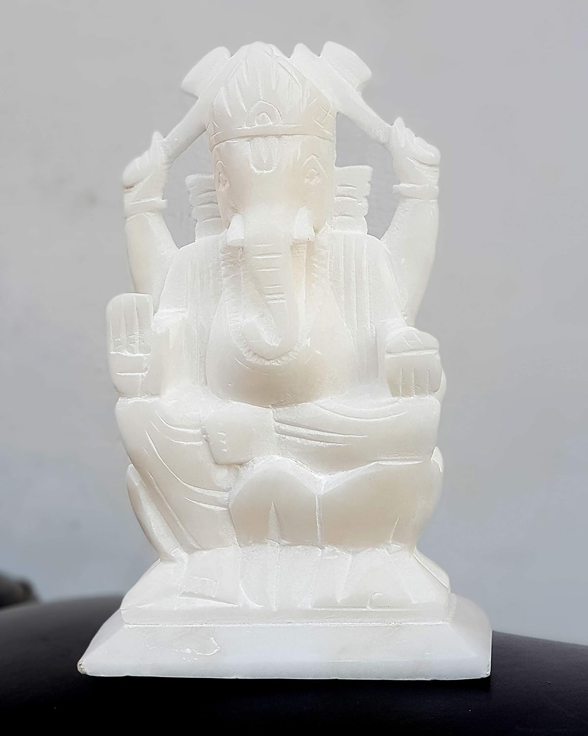 StonKraft Marble Ganesh Ganesha Statue Murti Idol (5" Right Trunk)