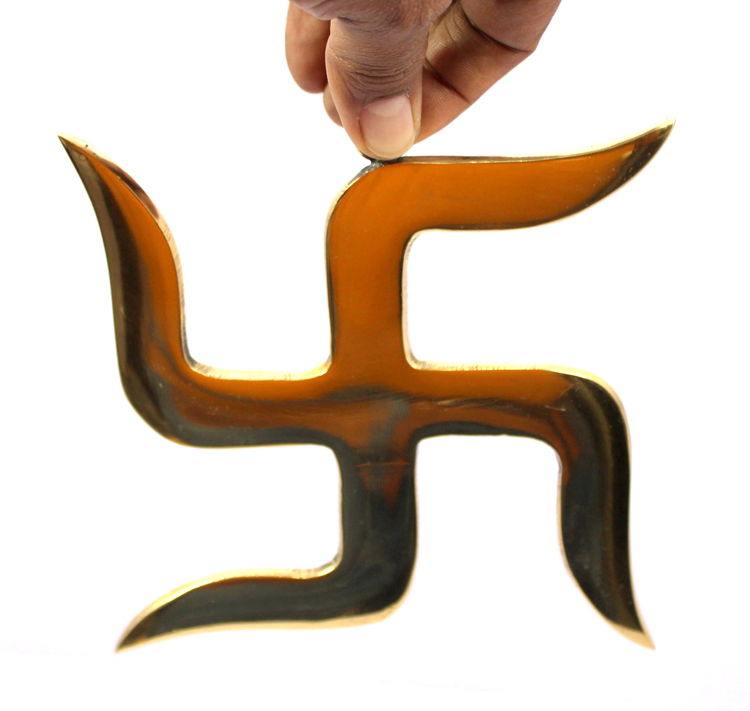 eSplanade Brass Swastik Sathiya Wall Hanging Yantra - 5.5" inches | Vastu | Fengshui | Goodluck, Auspicious, Religious symbols | Pooja Idols | Home Decor