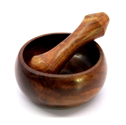 KLEO Wooden Mortar and Pestle Set as Spices, Medicine Grinder Masher - Okhli and Musal - 3" Inches