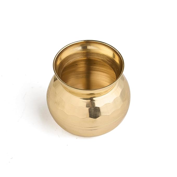 Esplanade Brass Lota Pot for Pooja – Puja Items for Home Temple Mandir, Kalash for Pooja, 100% Brass Utensils for Kitchen, Peetal Lota