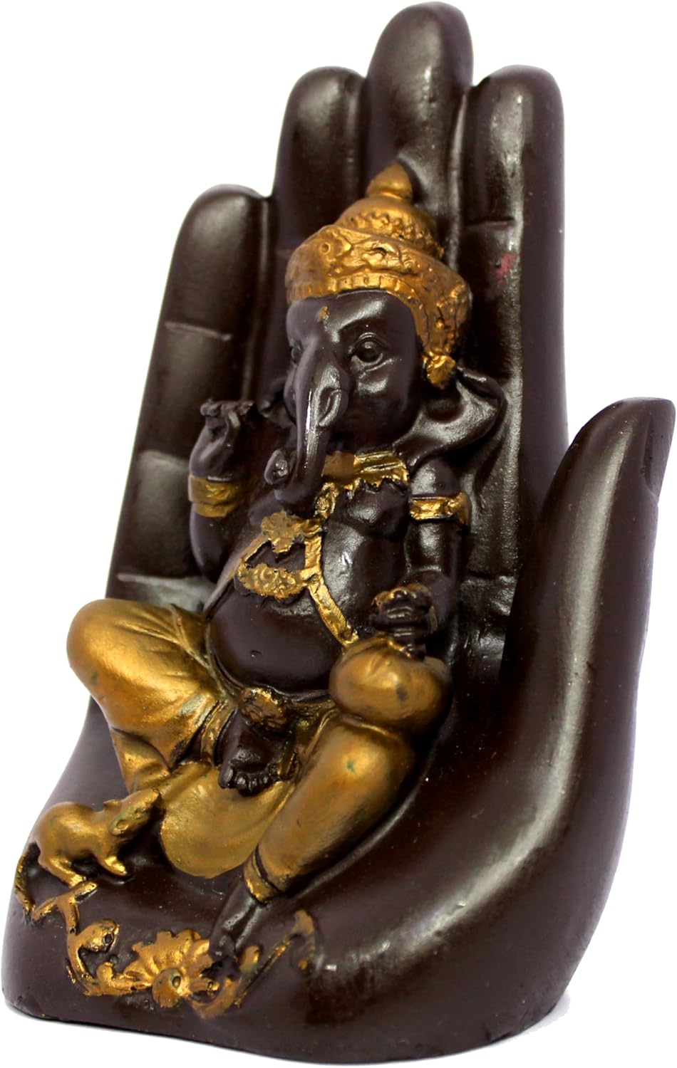 eSplanade Ganesha Showpiece for Home Decor | Resin Palm Ganesha Statue for Living Room, Office Table | Antique Idol & Figurine for Room Decor | Housewarming Gifts