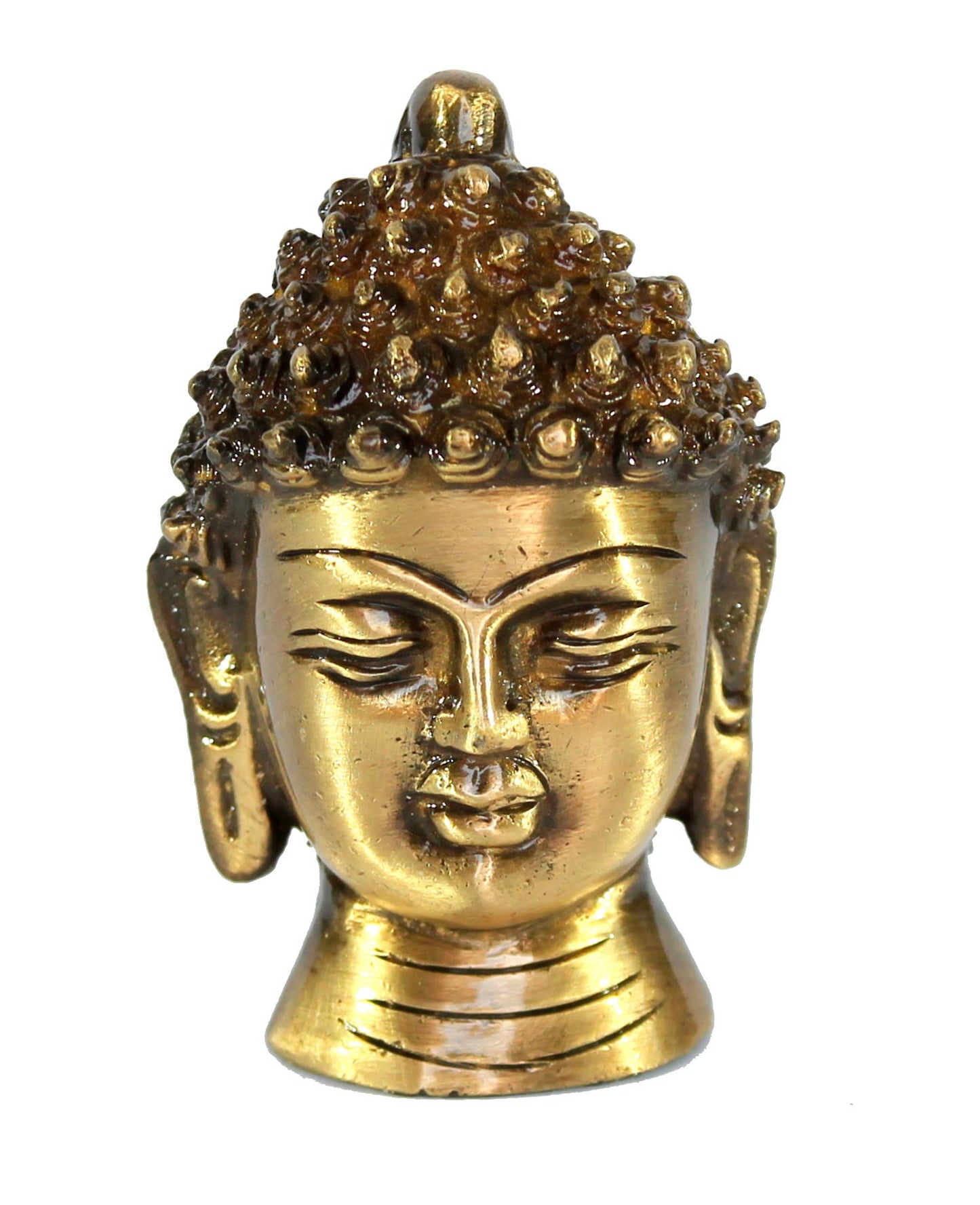 eSplanade Brass Buddha Face Wall Hanging Idol Statue Figurine Murti Showpiece | Buddha Head | Home Decor | Tibetan Buddhist Statue