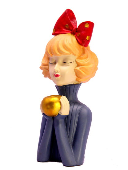 eSplanade Resin Girl with Apple Showpiece Statue Sculpture Figurine - Multicolor - 13" Inches