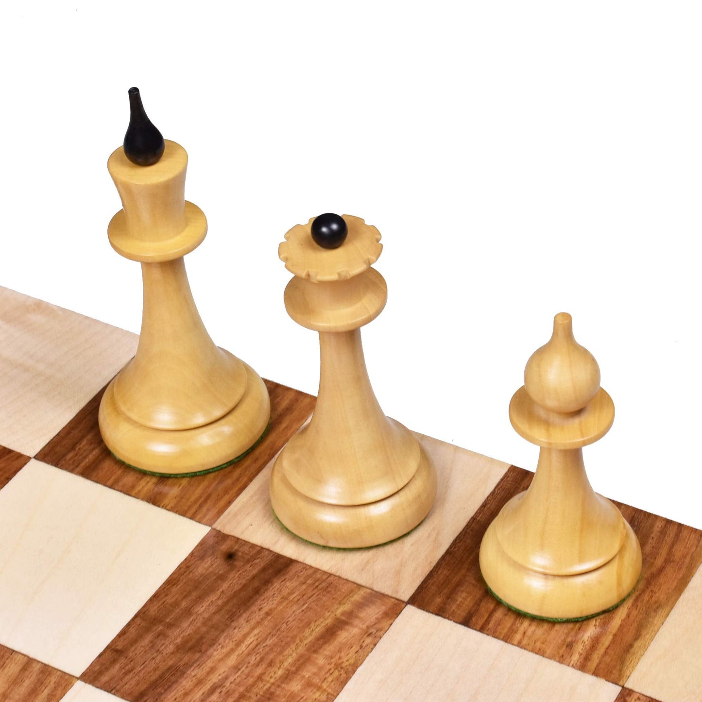 Royal Chess Mall 1950s Soviet Latvian Reproduced Chess Pieces Only Chess Set, Golden Rosewood and Boxwood Wooden Chess Set, 4-in King, Double Weighted Chess Pieces (2.5 lbs)