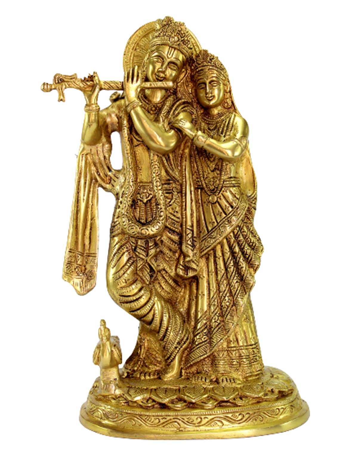 eSplanade Brass Radha Krishna Murti Idol Statue Sculpture - 12 inches | Pooja Idols | Home Decor