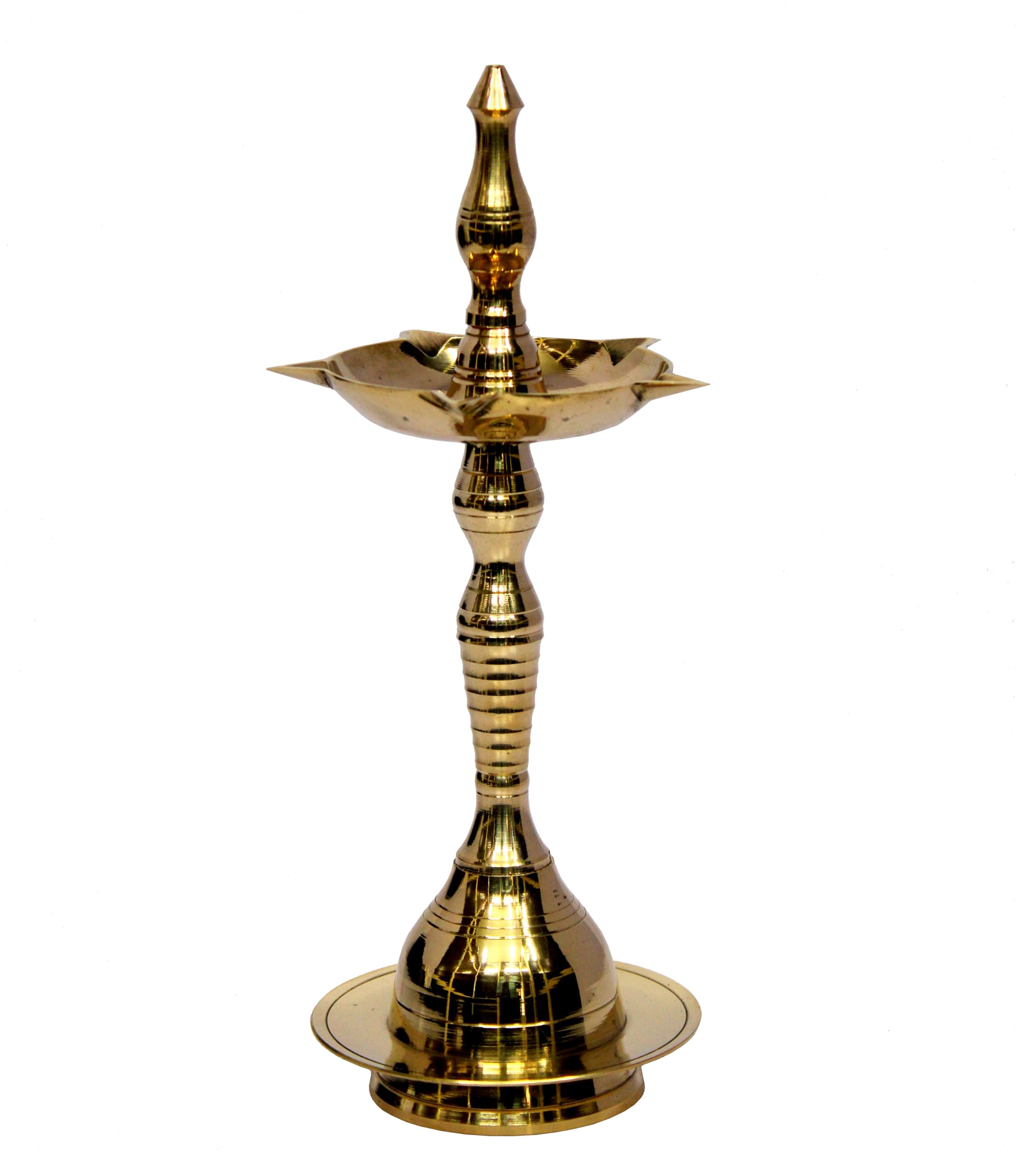 eSplanade Kerala Diya for Pooja - Diwali Diya for Pooja - Kutthu Vilakku Samai Diya for Puja Diwali Decorations, Temple Decoration - Brass (9)