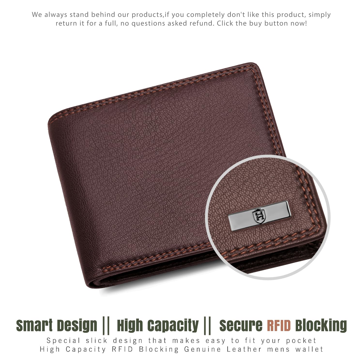 HORNBULL Stella Mens Brown Purse | Stylist Mens Wallet with RFID Blocking | Wallet Men Brown Genuine Leather Gift Set