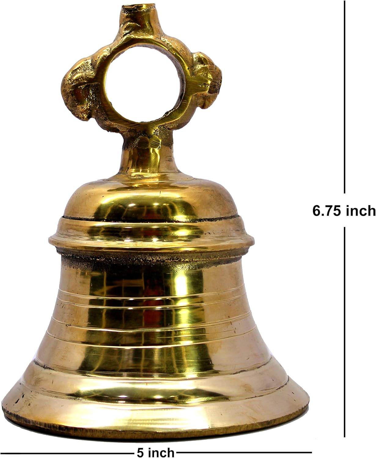 eSplanade Brass Hanging Temple Bell Ghanta Church Bell | Home Decor - Pooja Items | Golden - 7" Inches