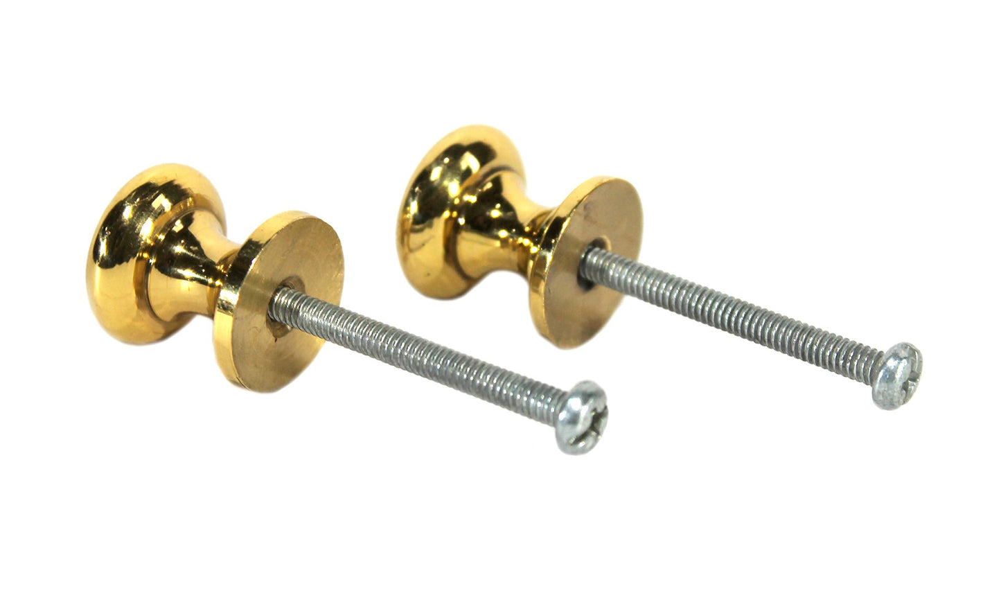 eSplanade Pair of Brass Cupboard Knobs Polished & Lacquered [Size-2 cm] | Hanging Hooks | Holder | Wall Hooks | Coat Hooks (2 CM)