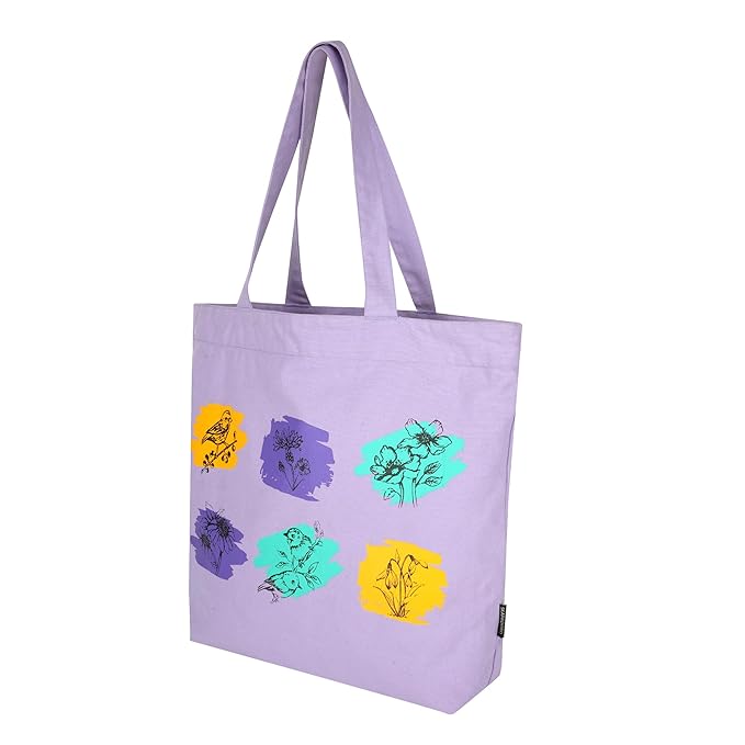 SKAPADORO Canvas Big Zip Printed Handbag Tote,100% Cotton, Inner pocket, Ecofriendly Bag for Women, Travel College Beach Shopping, Easy to Wash Everyday Shoulder Bag - Quirky Desi Graphic Designs