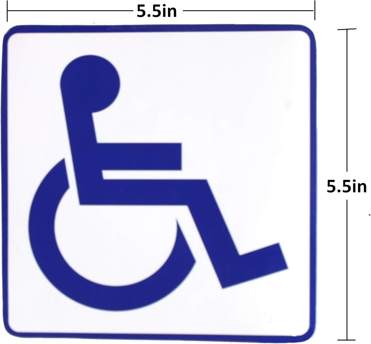 eSplanade Handicap Disabled Wheelchair Signs Sticker Decal - Easy to Mount Weather Resistant Long Lasting Ink (Size -5.5"x5.5")