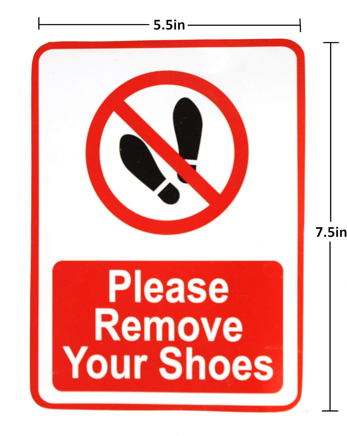 eSplanade Please Remove Your Shoes | No Shoes Allowed Sign Sticker Decal - Easy to Mount Weather Resistant Long Lasting Ink (Size 7.5" x 5.5") - for Office, Factory, Ships, Factory, Business etc