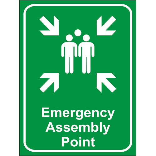 eSplanade Emergency Assembly Point Sign Sticker Decal - Easy to Mount Weather Resistant Long Lasting Ink (Size 12