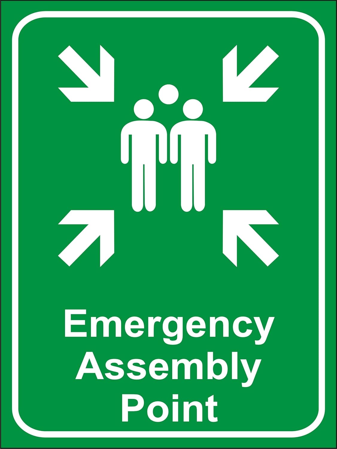 eSplanade Emergency Assembly Point Sign Sticker Decal - Easy to Mount Weather Resistant Long Lasting Ink (Size 12"x9")
