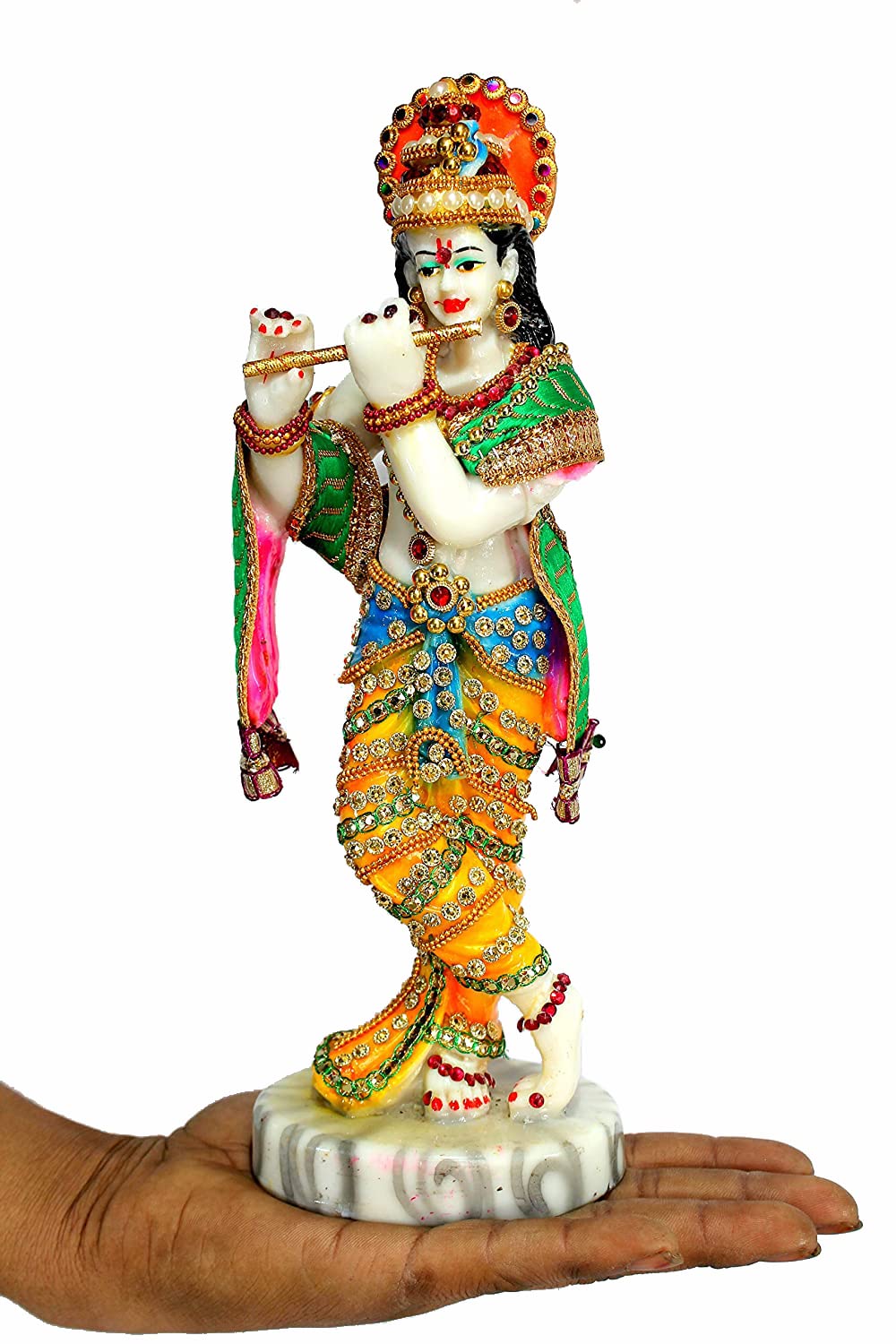 eSplanade Resin Krishna Statue Murti Idol Sculpture (11") Multicolour
