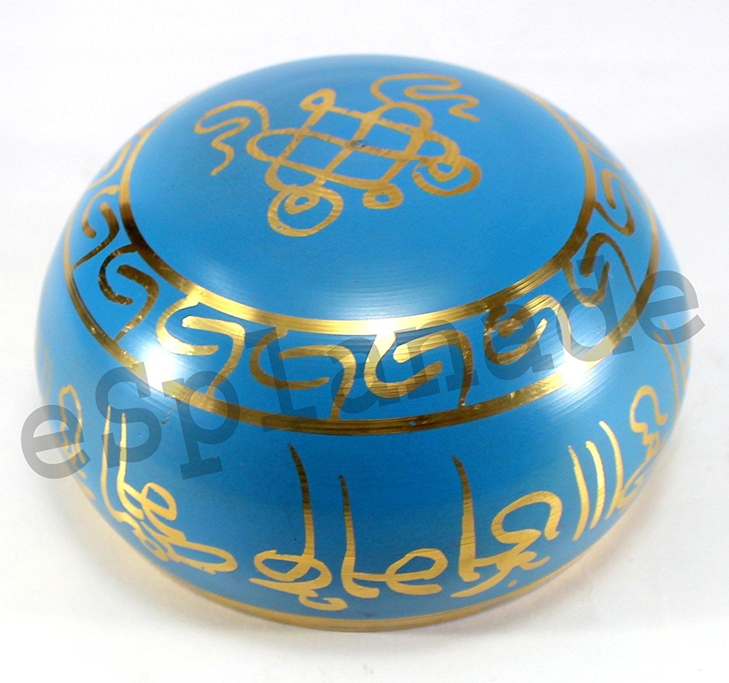 eSplanade - Singing Bowl Tibetan Buddhist Prayer Instrument with Striker Stick | OM Bell | OM Bowl | Meditation Bowl | Music Therapy (blue) 4,5,6 Inches