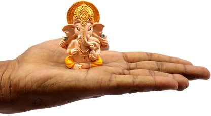 eSplanade Resin Ganesha Ganesh Idol Murti Figurine Statues - Set of 4 | Home Décor - Car Dashboard | Multicolour - 2" Inches (Small)