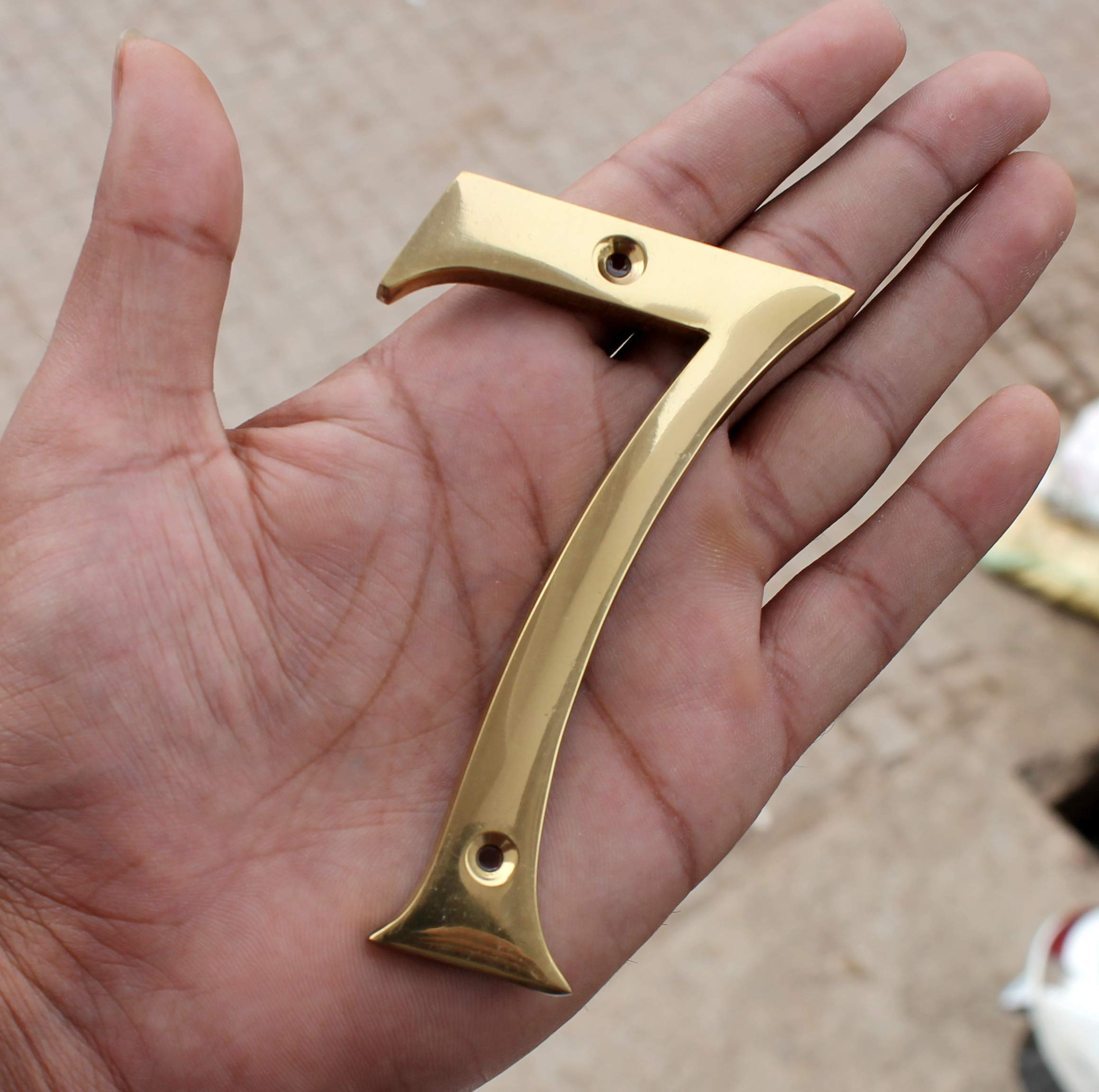 eSplanade 4" Brass House Hotel Door Number Plaque Numeric Numerical Digit 0-9