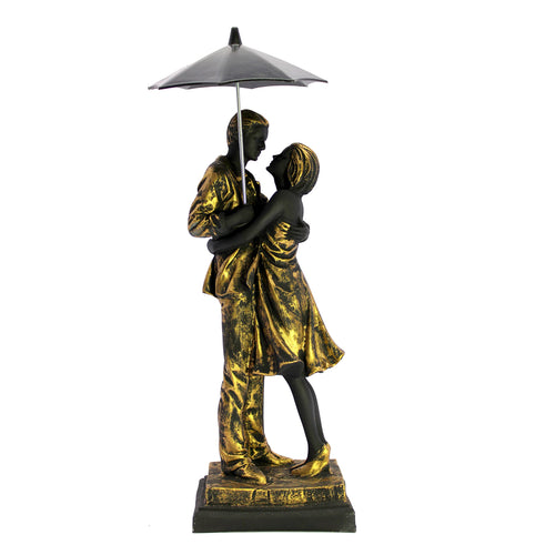 eSplanade Resin Love Couple Showpiece Statue Sculpture Figure for Home Decor - Brown - 15