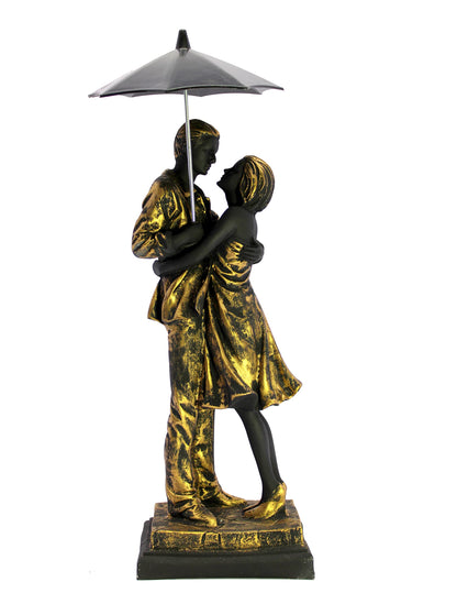 eSplanade Resin Love Couple Showpiece Statue Sculpture Figure for Home Decor - Brown - 15" Inches