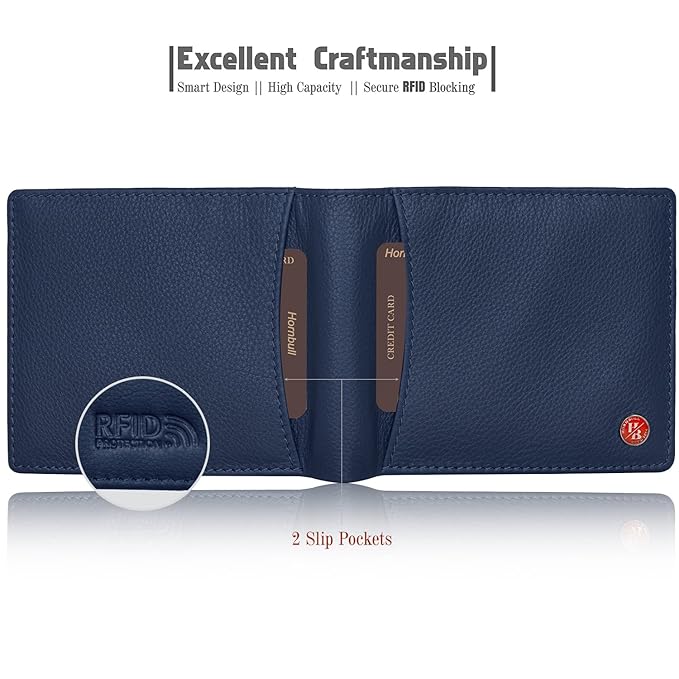 HORNBULL Vegas Navy RFID Blocking Leather Wallet for Men | Wallets Men Leather | Mens Wallet