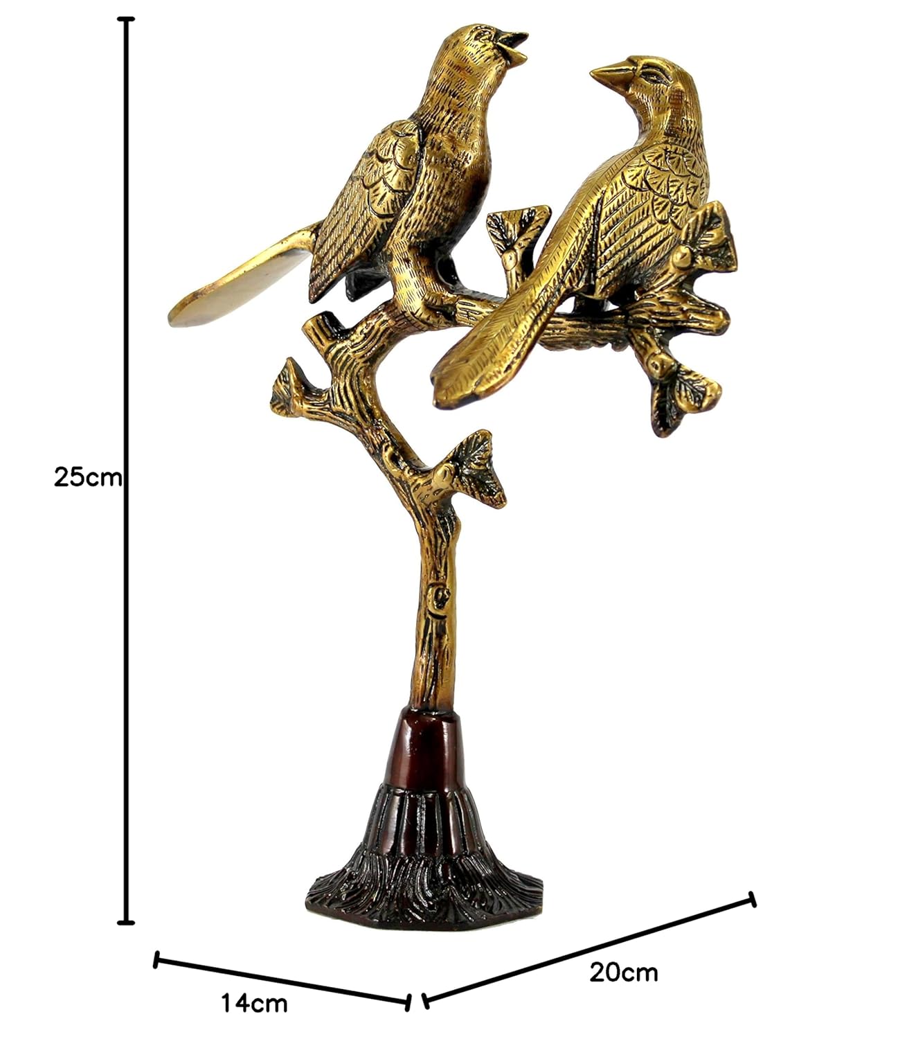 ESPLANADE Brass Love Birds Showpiece | Bird Statue Romantic Couple Gift Decorative Showpieces Items (Golden)