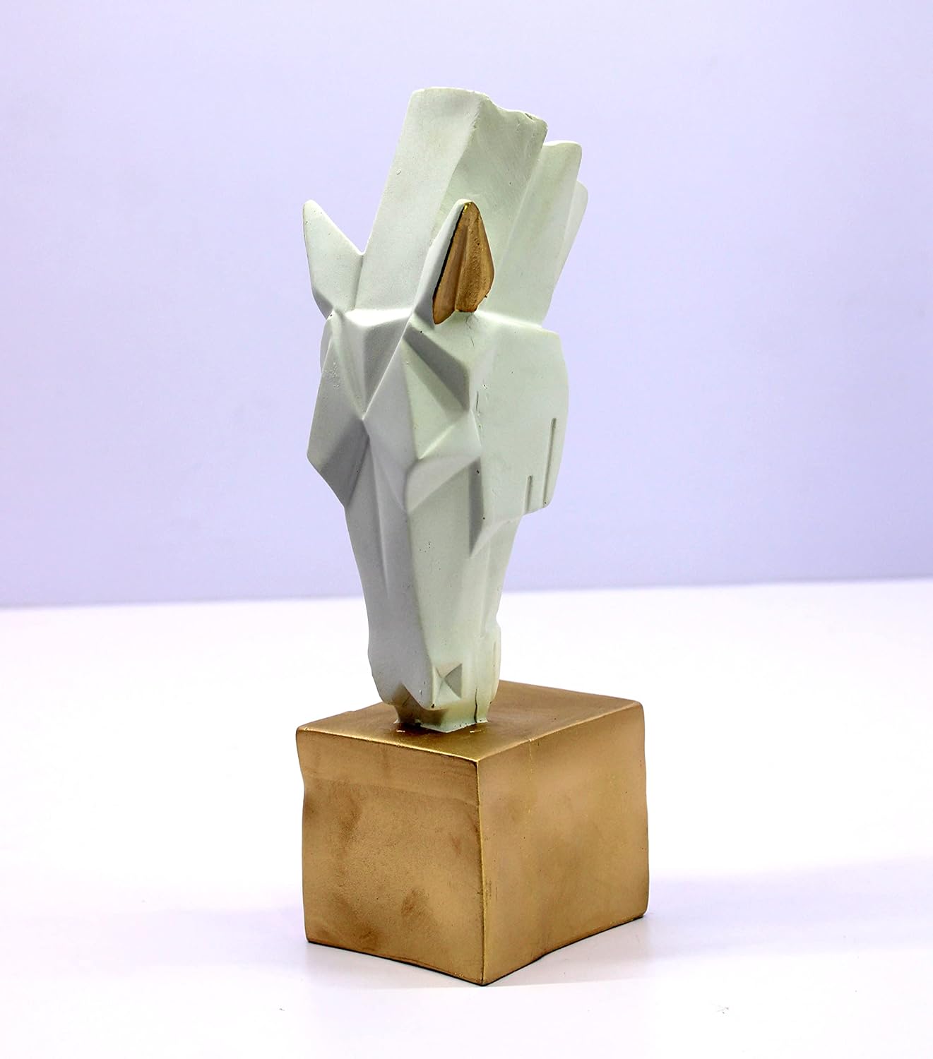 ESPLANADE Resin Water Drinking Horse | Horse Head | Rearing Horse | Showpiece Figurine Sculpture - Decorative Items - Home Decor | White - 9.5" Inches