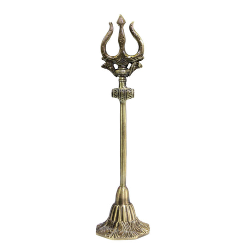 eSplanade Brass Shiva Shiv Bholenath Trishul Trident with Damru - 11