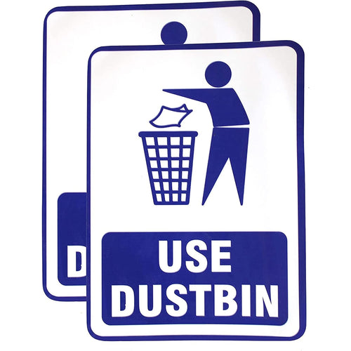 eSplanade Use Dustbin/Trash Bin Sign Sticker Decal - Easy to Mount Weather Resistant Long Lasting Ink (Size -7.5