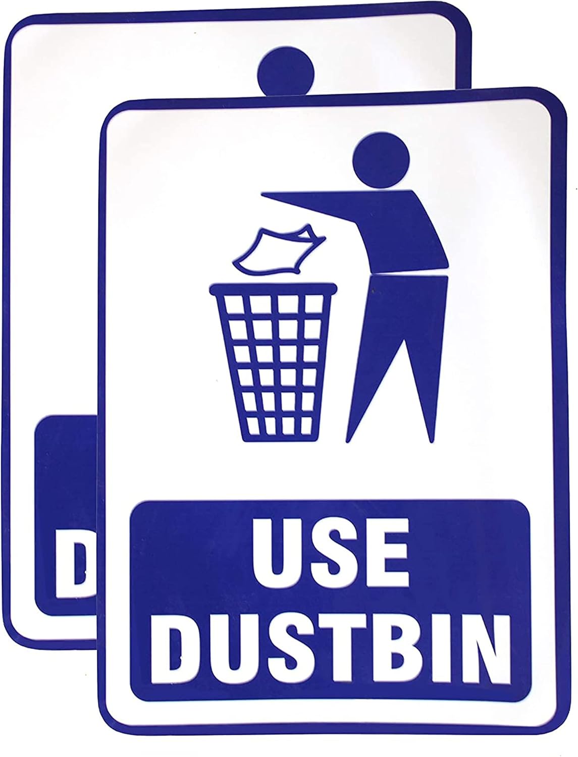 eSplanade Use Dustbin/Trash Bin Sign Sticker Decal - Easy to Mount Weather Resistant Long Lasting Ink (Size -7.5"x5.5")