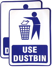 eSplanade Use Dustbin/Trash Bin Sign Sticker Decal - Easy to Mount Weather Resistant Long Lasting Ink (Size -7.5"x5.5")