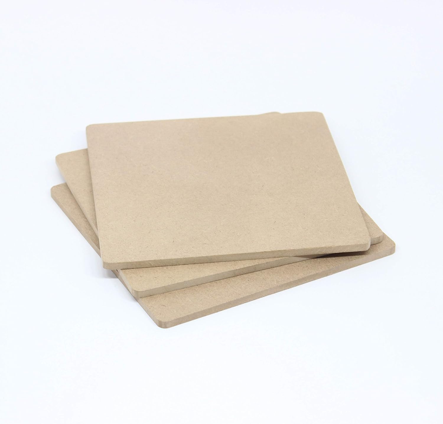 IVEI MDF DIY Coasters Wood Sheet Craft -MDF Plain Wooden Coasters Square Shaped Blank Cutouts for Painting Wooden Sheet Craft, Decoupage, Resin Art Work & Decoration - Set of 12 (4in X 4in)