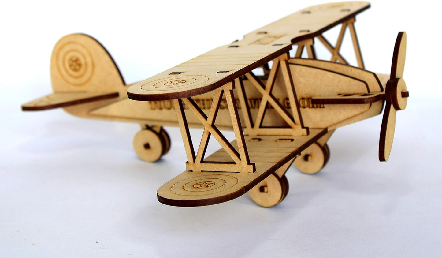 StonKraft 3D DIY MDF Puzzle - Glider Aeroplane Retro Plane Model | Wooden Puzzle, DIY, Build your own, Construction Toy, Modeling Kit