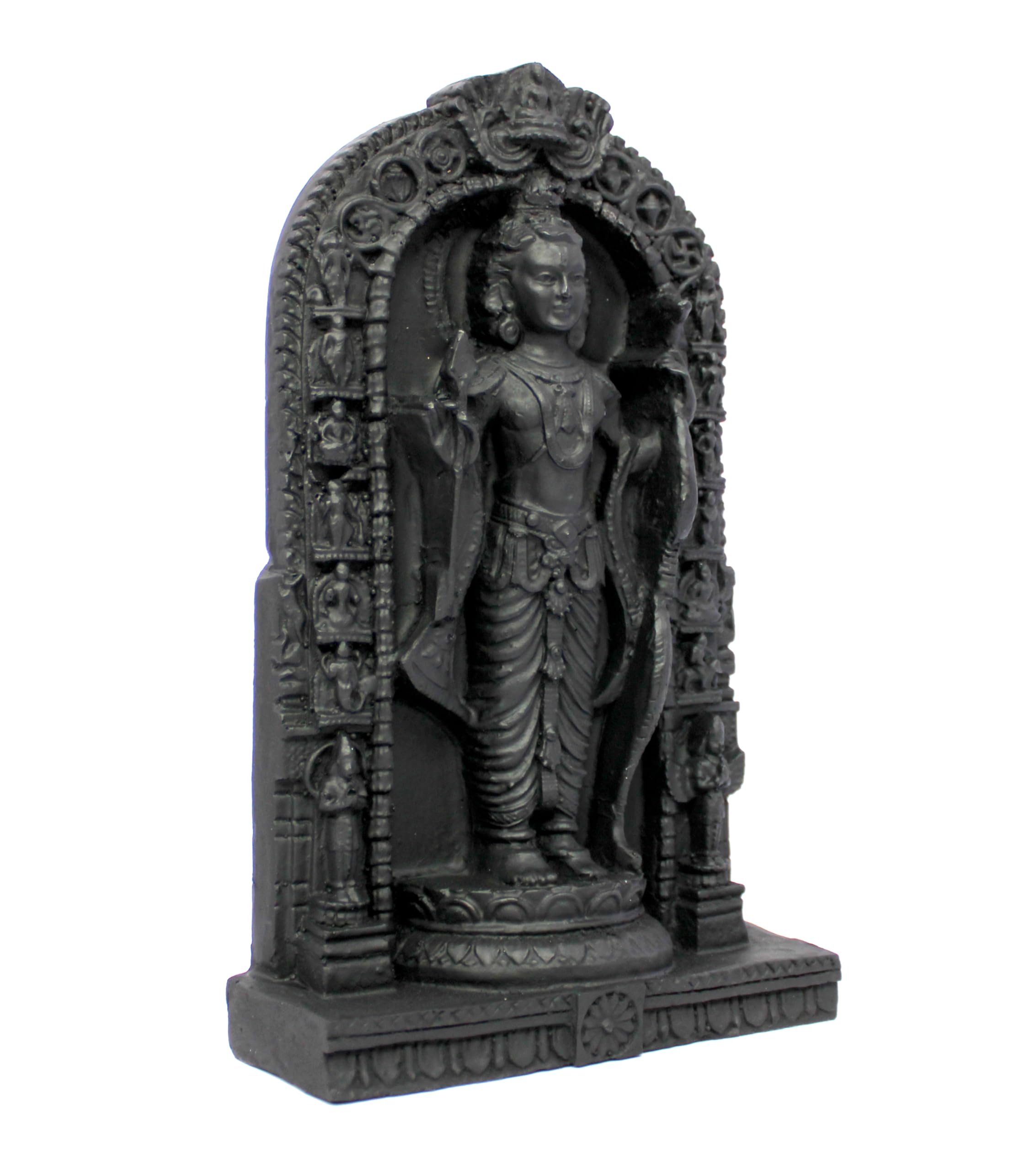 ESPLANADE Resin Ram Lalla Shri Ram Murti Idol Ayodhya Temple Statue Sculpture Decorative Idols (8.5 Inch Height) (Black)