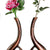 eSplanade Metal Flower Vase Flowerpot - Decorative Items Showpiece - Set of 2 | Home Decor Statement Piece for Showcase Foyer Table Desk | Silver , Copper