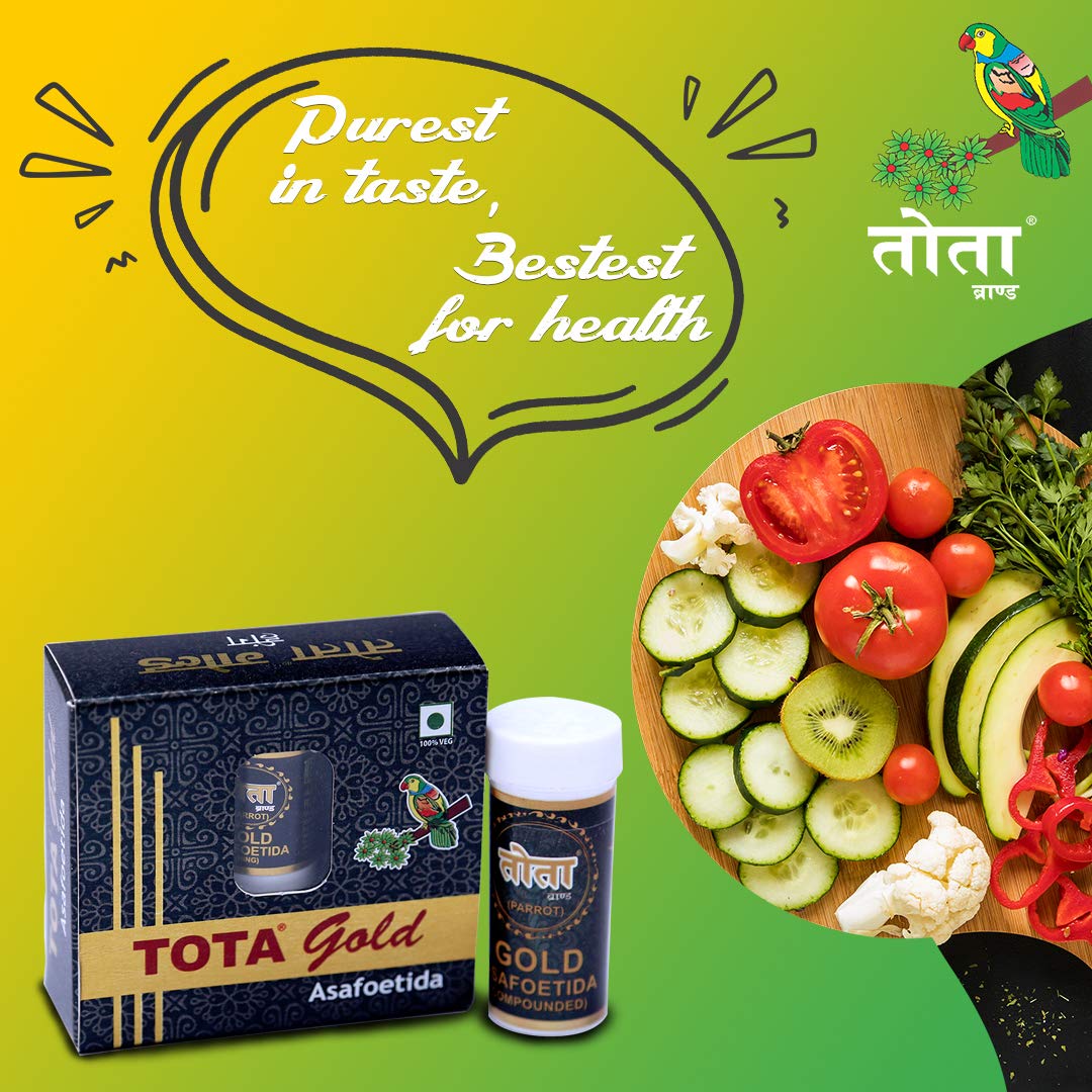 Tota Gold 100% Pure Hing Crystals - 14gm | Gluten Free Inguva Powder - Tazaki Asafoetida Whole - Combo Pack of 2 (हींग) Heeng Pure