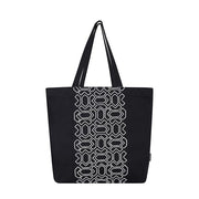 SKAPADORO Canvas Big Zip Handbag Tote,100% Cotton, Inner pocket, Unisex Embroidered Comfortable Bag for Travel Office Beach Shopping, Easy to Wash Trendy Everyday Shoulder Bag