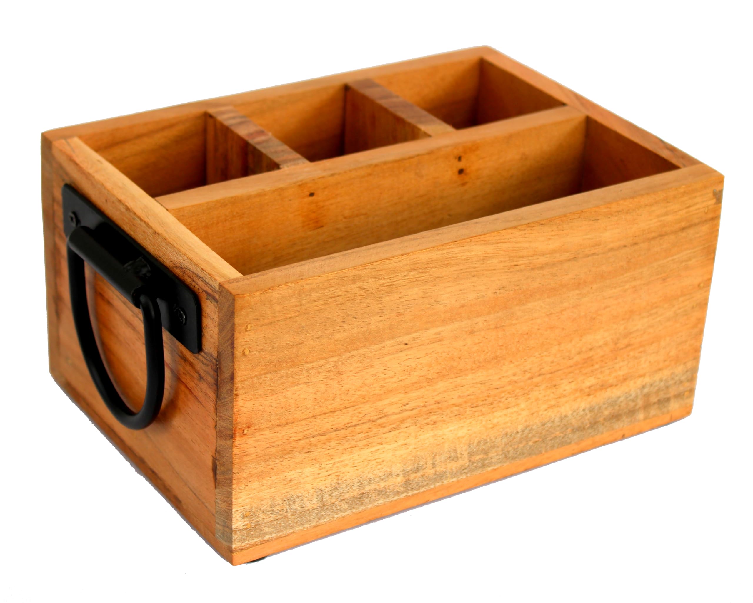 ESPLANADE Wooden Cutlery Stand Holder Caddy - Spoon Stand for Kitchen | Dining Table Chammach Stand | Multipurpose Stand for Forks, Pens, Knives | 8" Inches - Brown