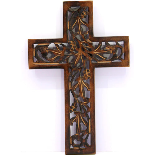 eSplanade Jesus Christ Cross Catholic Wooden Crucifix for Wall, Church Chapel | Home Decor | Wood - 12.25