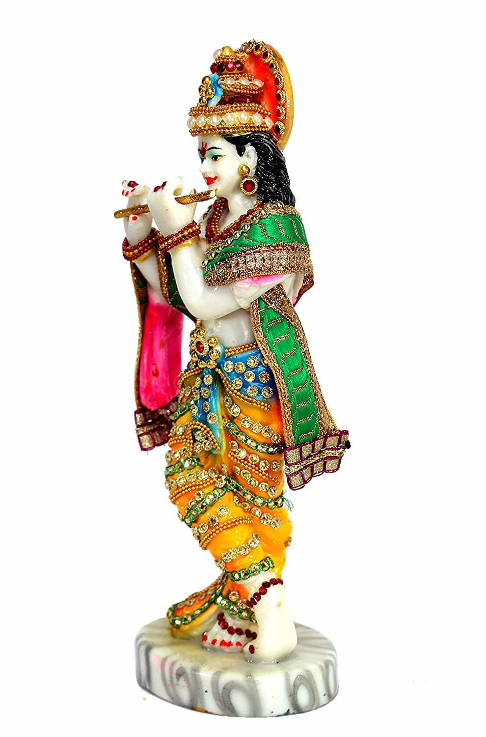 eSplanade Resin Krishna Statue Murti Idol Sculpture (11") Multicolour