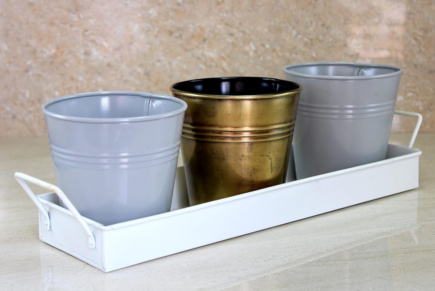 eSplanade Metal Flowerpot for Living Room Bedroom Garden Tabletop Planter