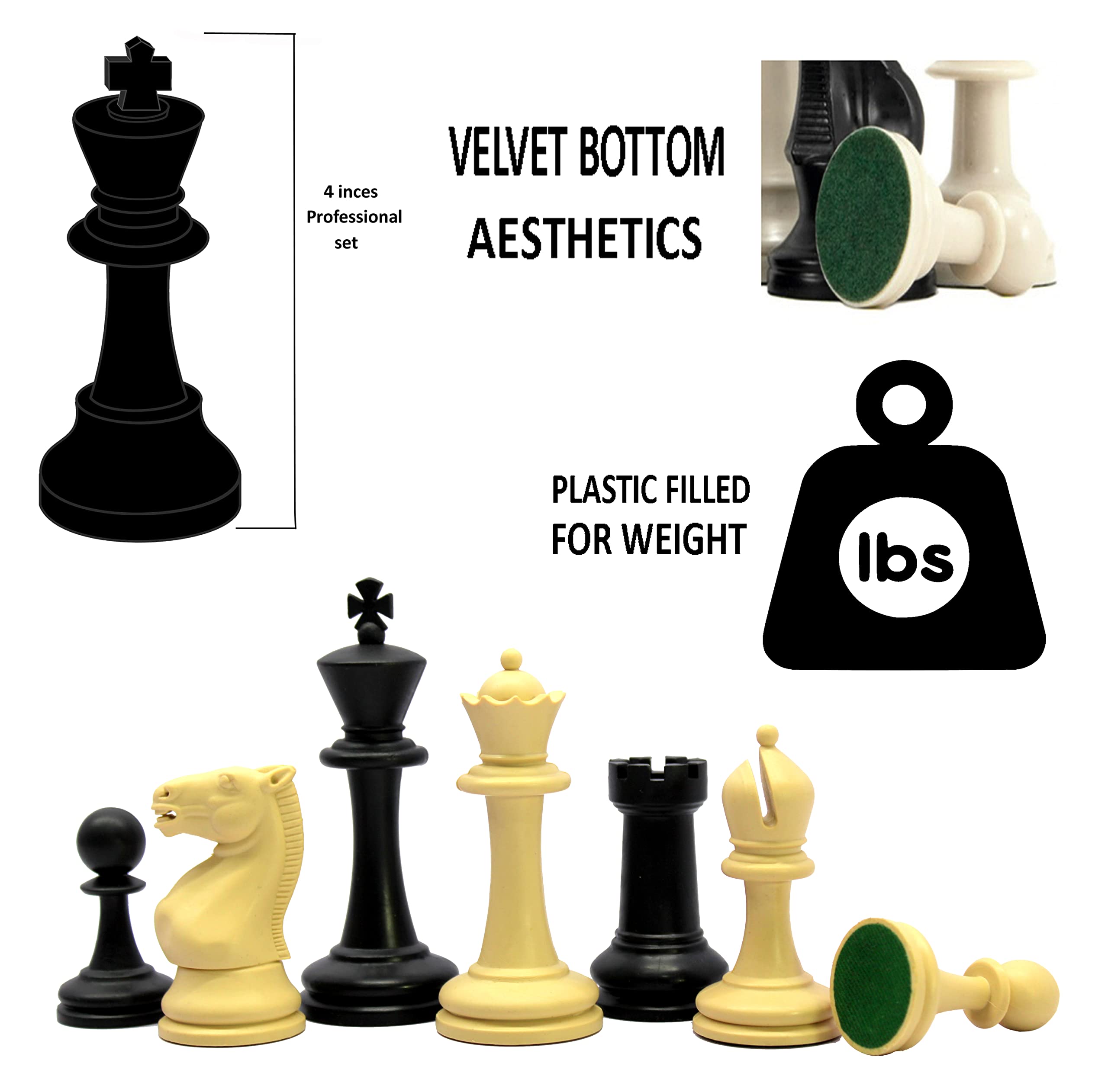 StonKraft - Tournament Chess Pieces (with Two Extra Queens) Chessmen Staunton Coins